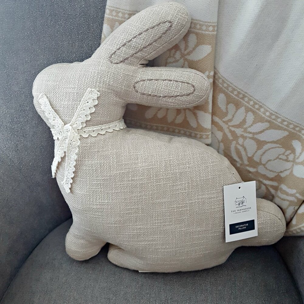 NEW! RACHEL Ashwell BOHO Farmhouse BUNNY PILLOW